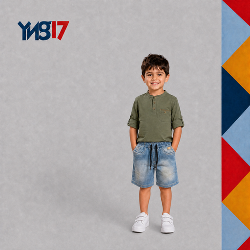 Light summer shorts for boys, perfect for hot weather and outdoor activities. Featuring made of durable denim and an elastic waistband for extra comfort.