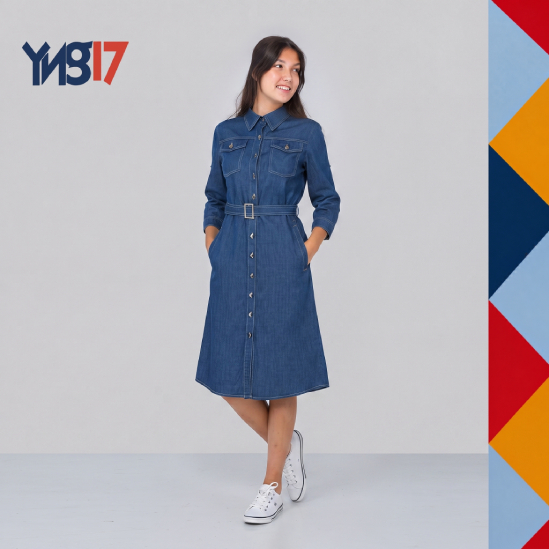 Trendy Casual Denim Fashion Dress