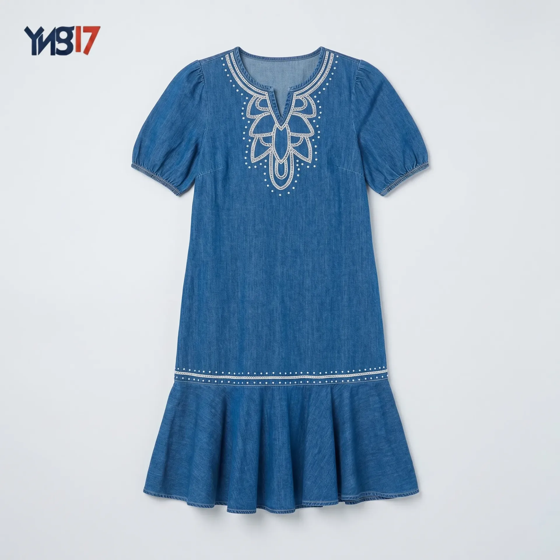 Short Sleeve Casual Denim Dress
