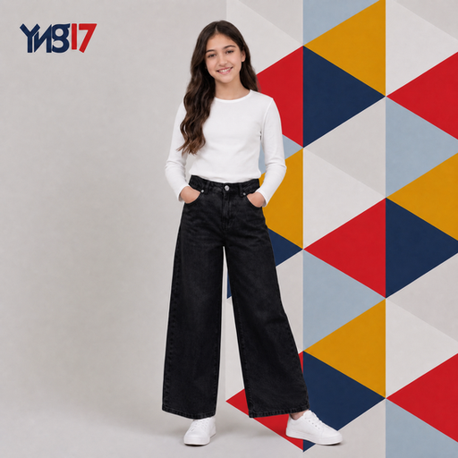 Knee Pleat Denim Pants