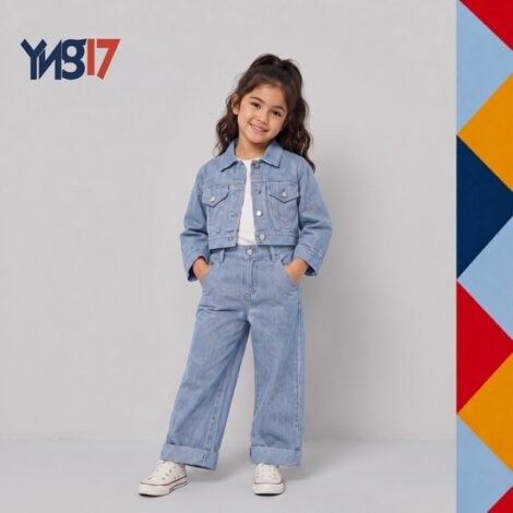 Girls' Blue Linen Jacket