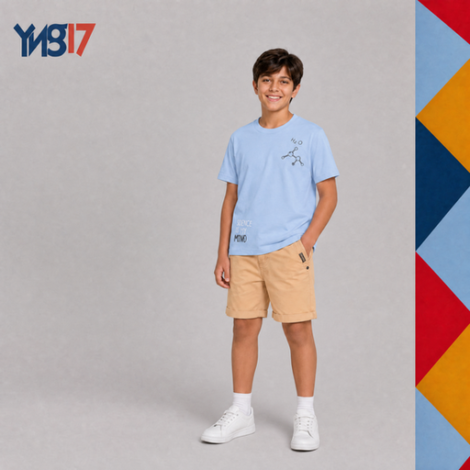 Boys' Light Beige Linen Folded-Hem Shorts