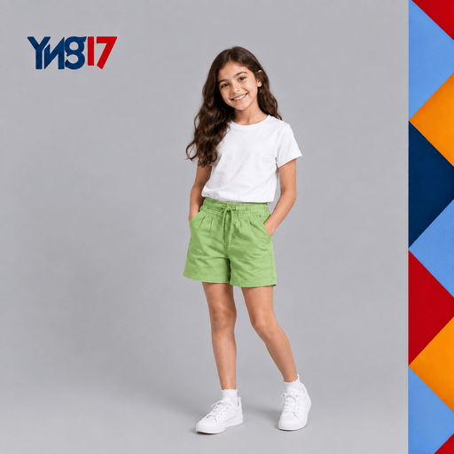 Vibrant girls' shorts featuring a cheerful color and a lightweight feel for warm days