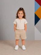 Classic girls' shorts featuring a comfortable everyday fit and easy-to-style neutral tones.