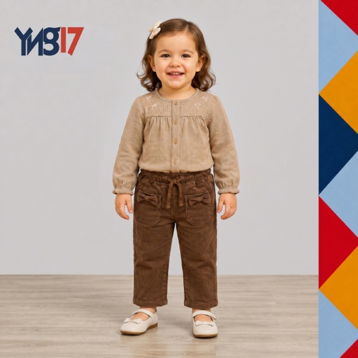 Bow Accent Gabardine Pants