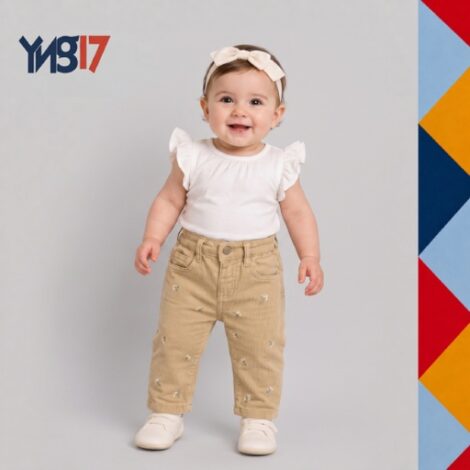 Embroidered Floral Gabardine Pants