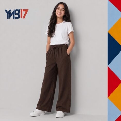 Girls' Woven Pants with Drawstring Waist