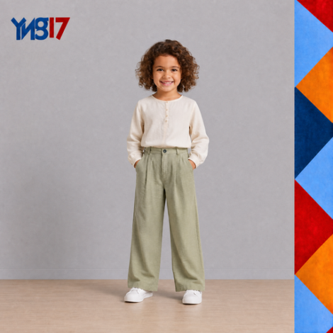 Girls’ Relaxed Blouse & Wide-Leg Pants Set