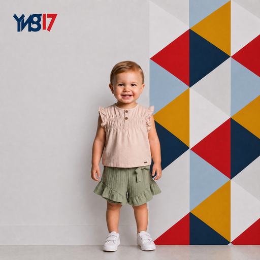 Girls' summer short set including a comfy top and matching shorts for easy all-day play.