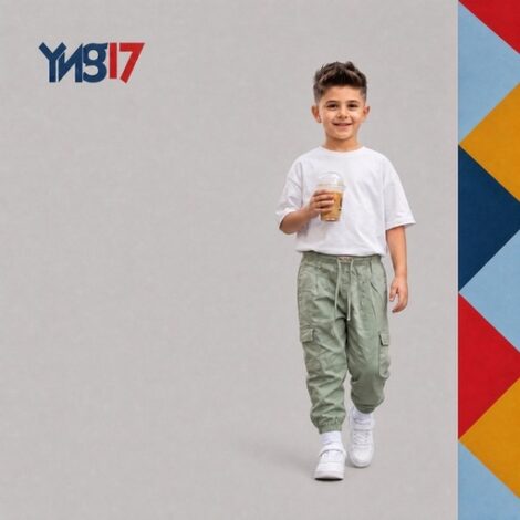 Boys' Light Olive Cargo Jogger Pants