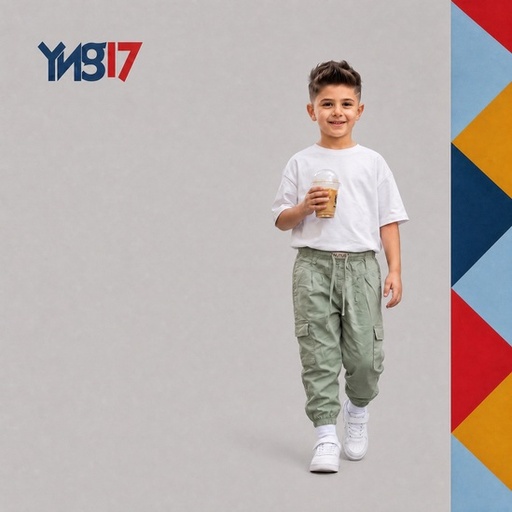 Boys' Light Olive Cargo Jogger Pants