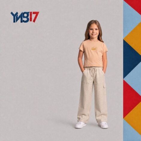 Practical and comfortable trousers for girls, providing freedom of movement for daily use. Featuring made of comfortable linen and practical pockets.