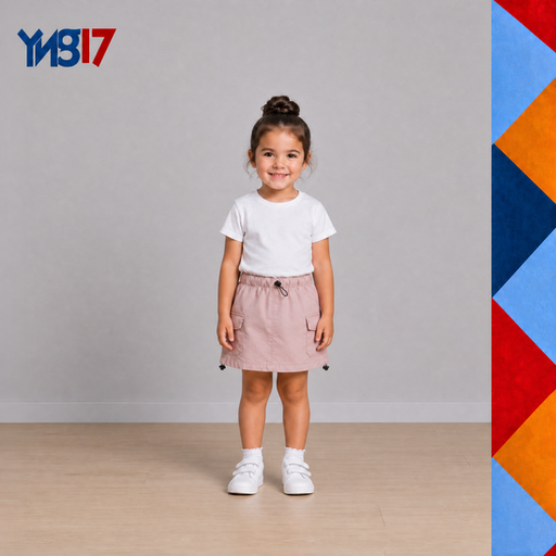 An elegant skirt for girls with a modern design that offers a unique and comfortable look. Featuring practical pockets.