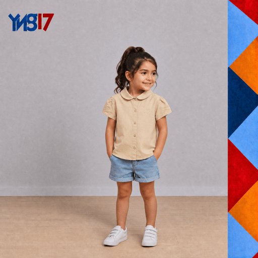 A comfortable summer shirt for girls, perfect for casual looks and light occasions. Featuring attractive embroidery