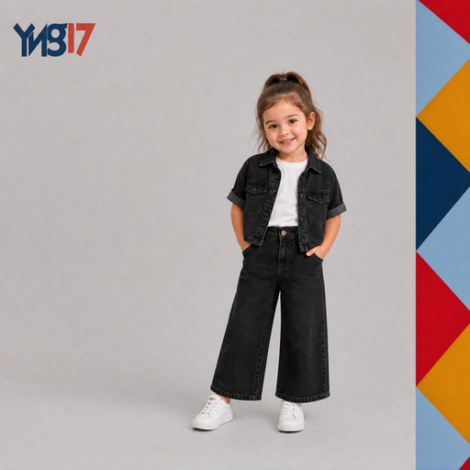 Fashion Denim Girls Set