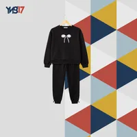 Black Cotton Training Pants with Side Details