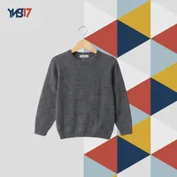 Boys’ Plain Wool Sweater with Front Pocket – Multiple Colors | Silver / Olive / Beige / Grey