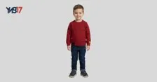 Boys’ Red Wool Sweater with Embroidered