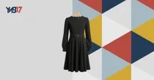 Girls Black Long Sleeve Dress with Belt