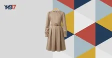 Girls Brown Long Sleeve Dress with Belt – Model Classic Belt