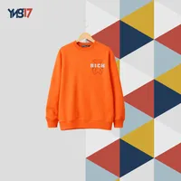 Girls Orange Sweatshirt with RICH Print