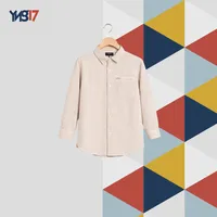 Kids Beige & White Striped Soft Cotton Long Sleeve Shirt