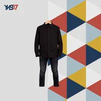 Kids Black Wool Button-Up Shirt