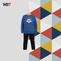 Kids Blue Sweatshirt with Football & Headphones Embroidery