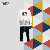 Kids Cotton Sweatshirt “1974 VARSITY” City Print – Off White