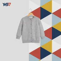 Kids Knitted Wool Sweater with Sleeve Tie Details | Light Grey