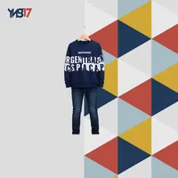 Kids Navy Cotton Sweatshirt – Central Space Print