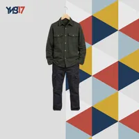 Kids Oil Green Wool Button-Up Shirt