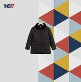 Kids Quilted Jacket with Faux Fur Collar | Black