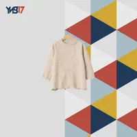 Kids Soft Knit Blouse with Wavy Hem | Beige