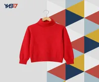 Kids Soft Wool Turtleneck Blouse | Red