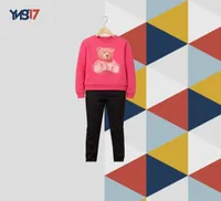 Kids Teddy Print Sweatshirt | Fuchsia Pink