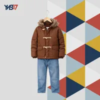 Kids Winter Padded Jacket with Fur Hood – Warm Brown