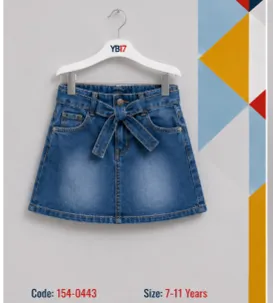 Tie-Waist Denim Skirt