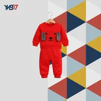 Winter Kids’ 2-Piece Set – Full Red | 3D Bear Sweatshirt & Comfort Pants