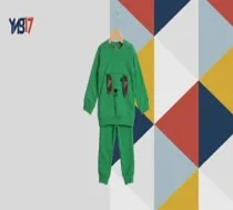 Winter Kids’ 2-Piece Set – َCotton Full Green | 3D Bear Sweatshirt & Comfort Pants