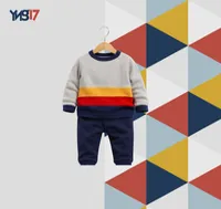 Winter Knitted Kids’ Blouse – Light Grey | Multicolor Stripe Design