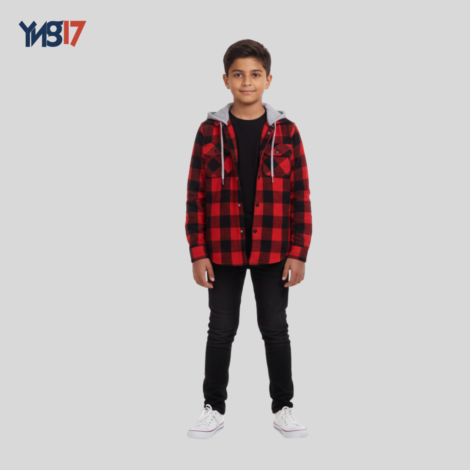 Kids 3-Piece Winter Set (Cotton Hoodie T-Shirt + Check Shirt + Pants)