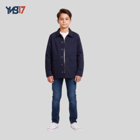 Kids Utility Jacket Shirt – Navy Blue
