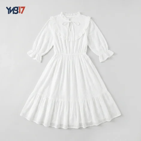 Classic White Round Collar Dress