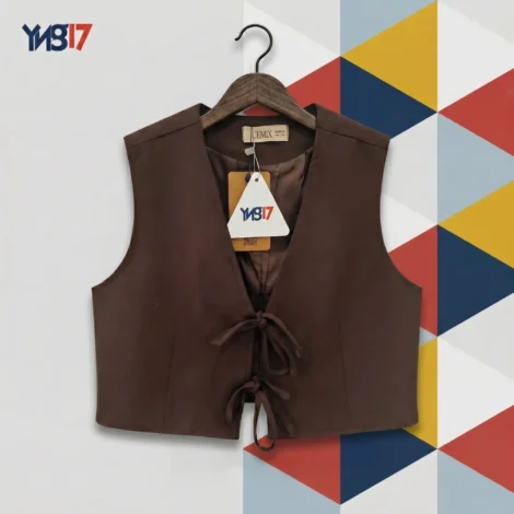 Girls Brown Fashion Vest