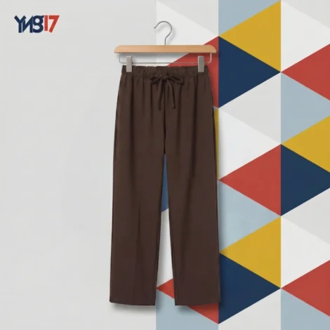 Girls Brown Linen Trousers