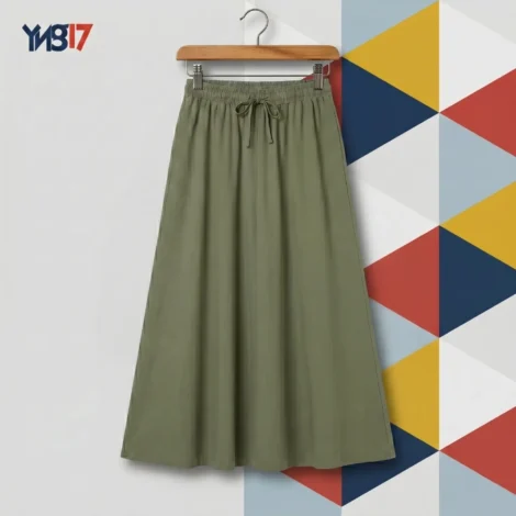 Girls Flowy Olive Skirt