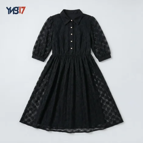 Modern Black Printed Chiffon Dress